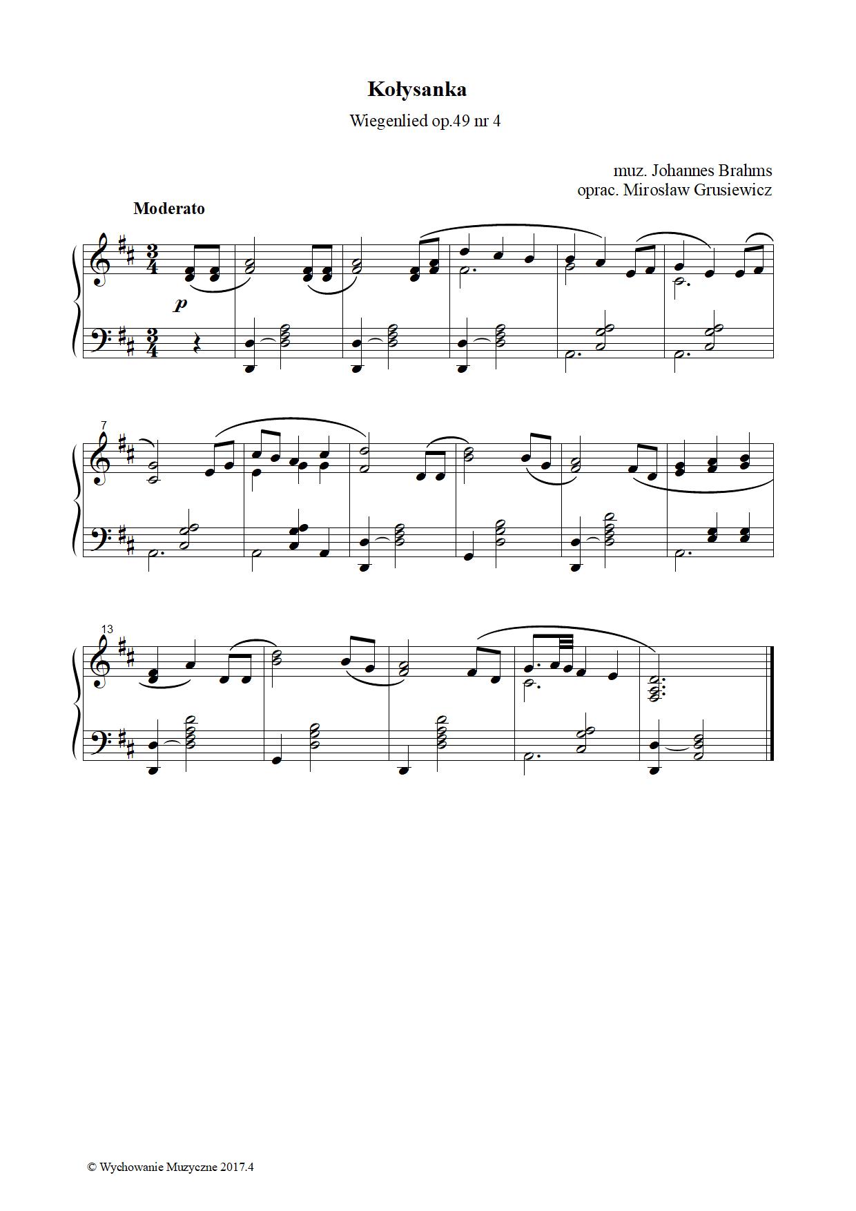 Kołysanka (Wiegenlied op.49 nr 4)